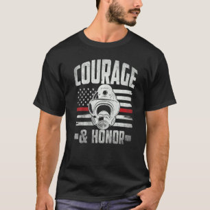 Courage & Honour Firefighter America Usa Flag Supp T-Shirt