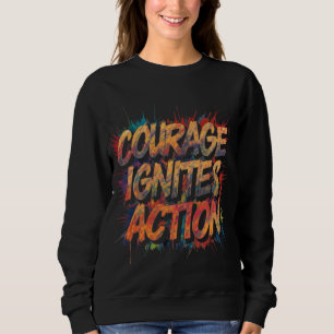 "Courage Ignites Action" An elegant colourful desi Sweatshirt