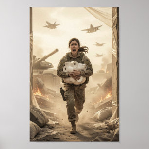 Courage in Chaos and Quiet Irony Poster