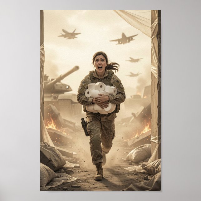 Courage in Chaos and Quiet Irony Poster (Front)