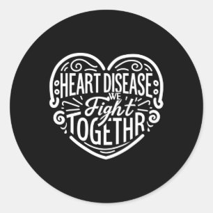 Courage In Unity Heart Disease Awareness 1 Classic Round Sticker