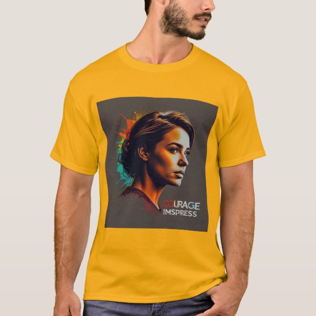 Courage Inspires Progress - Multicolor Inspiration T-Shirt (Front)