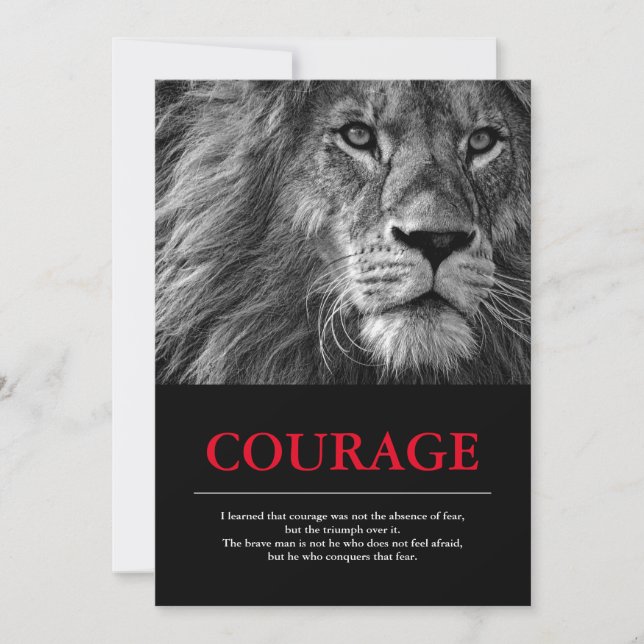 Courage Lion Motivational Inspirational (Front)
