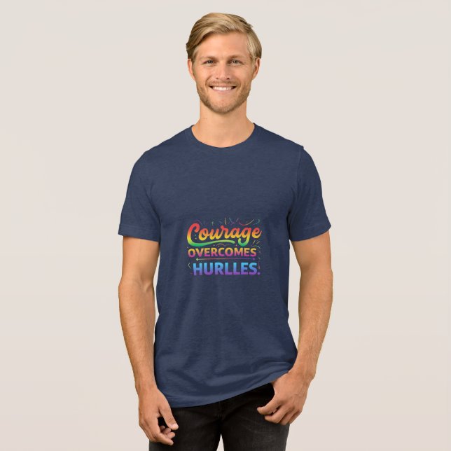 Courage Overcomes Hurdles Tri-Blend Shirt (Front Full)