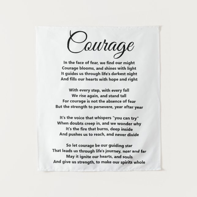 Courage Poem on Tapestry (Front)