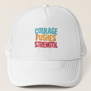 Courage Pushes Strength Trucker Hat