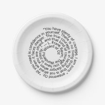 courage quote paper plates