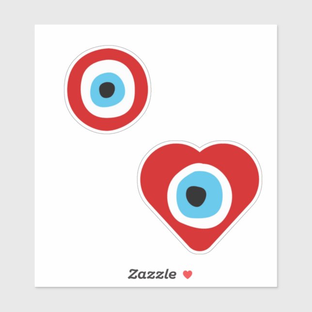 Courage Red Evil Eye Custom-Cut Vinyl Sticker (Sheet)