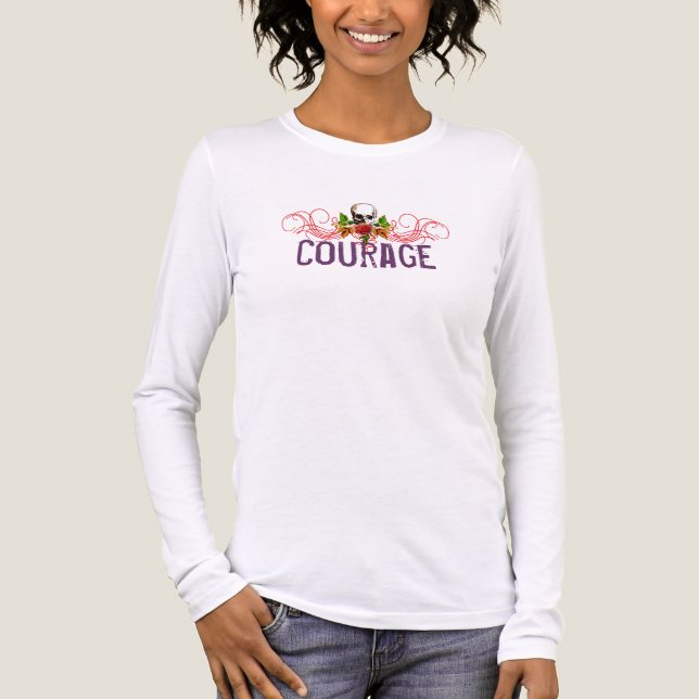 Courage Rose Skull Tri-Blend Shirt (Front)