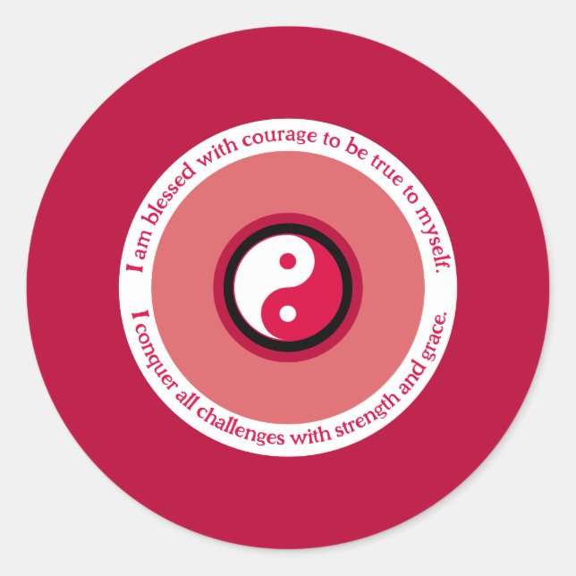 Courage & Strength Red Evil Eye Classic Round Sticker (Front)