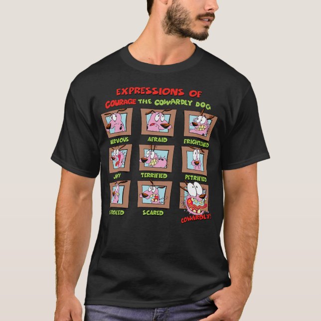 Courage The Cowardly Dog Courage Expressions Box U T-Shirt (Front)