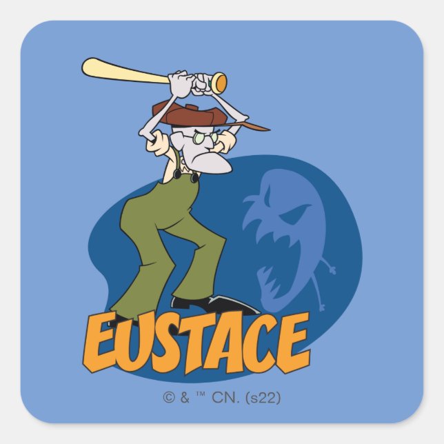Courage the Cowardly Dog | Eustace Graphic Square Sticker (Front)
