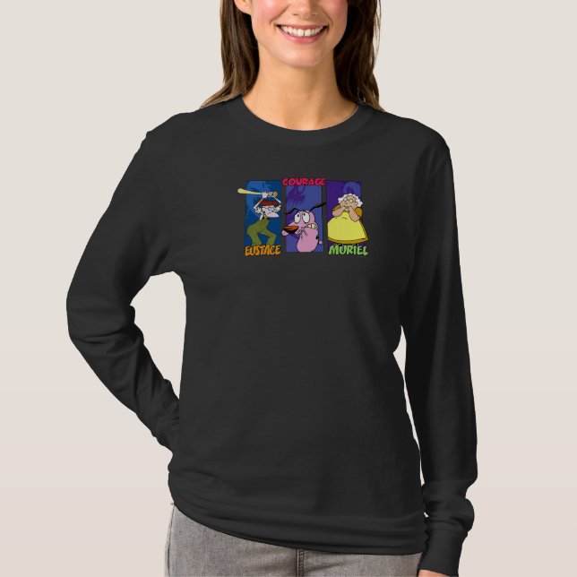 Courage The Cowardly Dog Group Panels T-Shirt (Front)