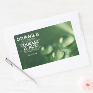 "Courage" Winston Churchill Inspirational Quote Rectangular Sticker