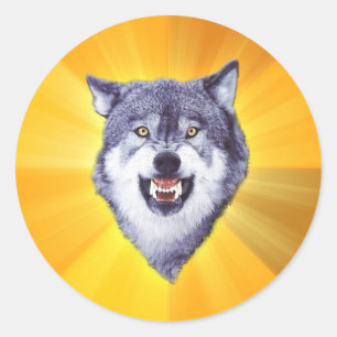Courage Wolf Advice Animal Internet Meme Classic Round Sticker