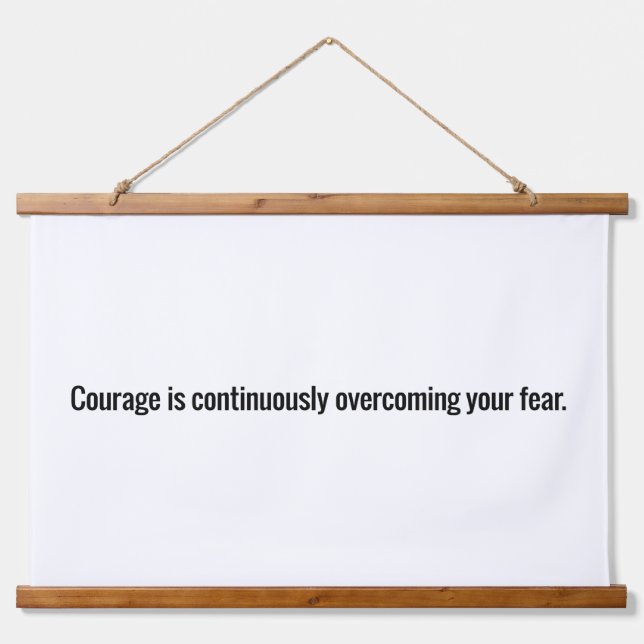 Courage Wood Topped Wall Tapestry (Front)