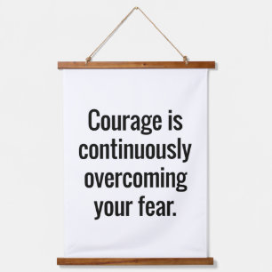 Courage Wood Topped Wall Tapestry