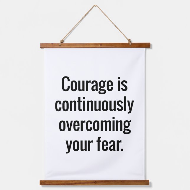 Courage Wood Topped Wall Tapestry (Front)