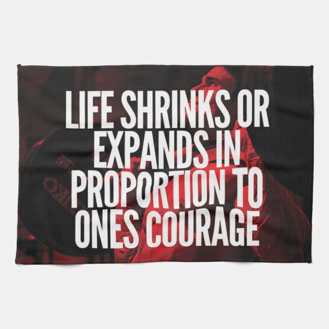 Courage - Workout Motivational Tea Towel (Horizontal)
