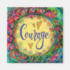 Courage Yellow Whimsical Hearts Colourful Trendy