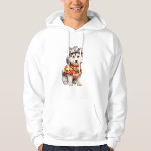 Courageous Firefighter Siberian Husky Dog Honourin Hoodie