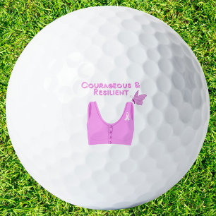 Courageous & Resilient Breast Cancer Bra   Golf Balls
