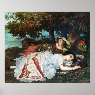 Courbet Young Ladies on the Banks of the Seine Poster
