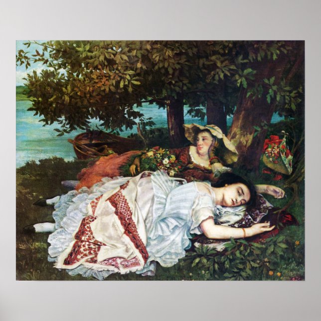 Courbet Young Ladies on the Banks of the Seine Poster (Front)