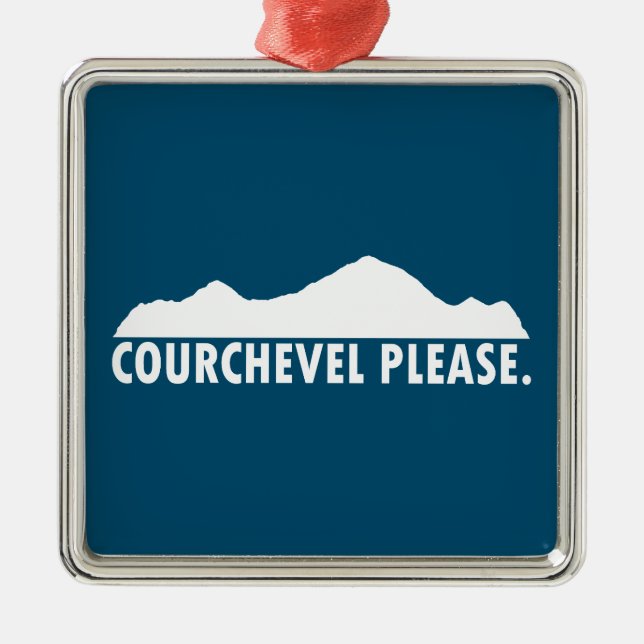 Courchevel France Please Metal Tree Decoration (Front)