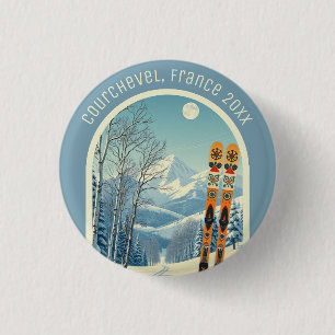 Courchevel France ski holiday souvenir 3 Cm Round Badge