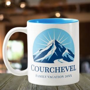 Courchevel France ski resort souvenir Two-Tone Coffee Mug