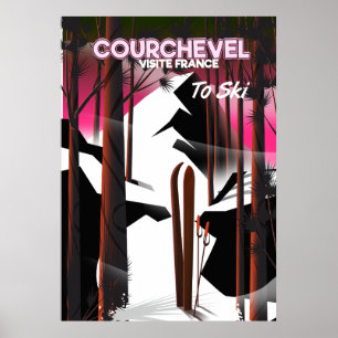 Courchevel, France ski travel poster