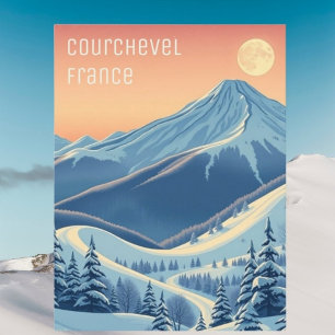 Courchevel France ski vacation modern Postcard