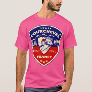 Courchevel France Skiing Ski Mountains Skier Activ T-Shirt