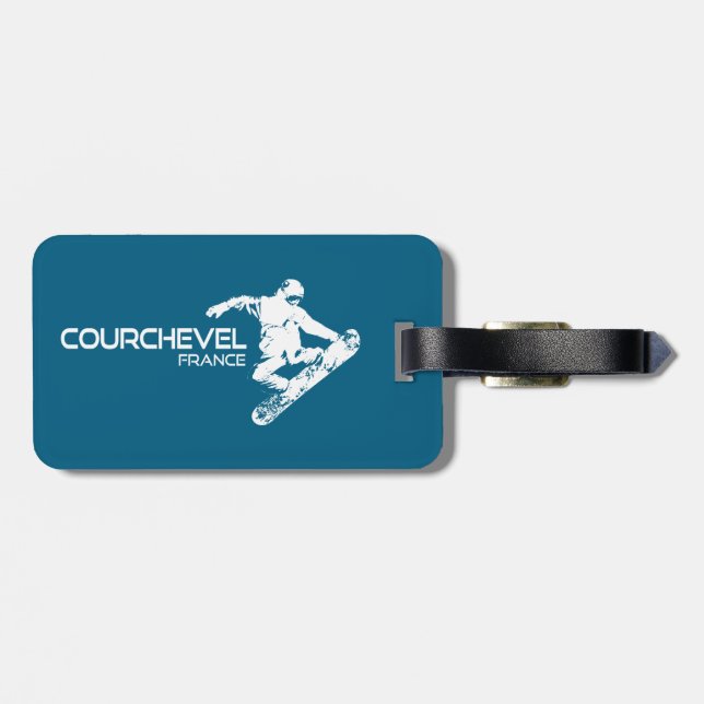 Courchevel France Snowboarder Luggage Tag (Back Horizontal)