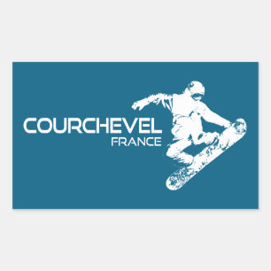 Courchevel France Snowboarder Rectangular Sticker