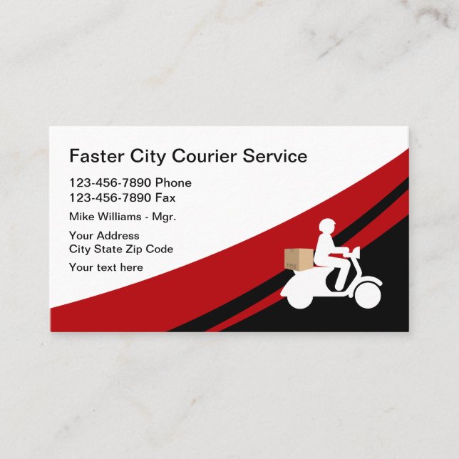 Courier And Messenger Service Business Card (Front)