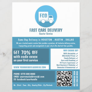 Courier Delivery Logo, Courier Service Advertising Flyer