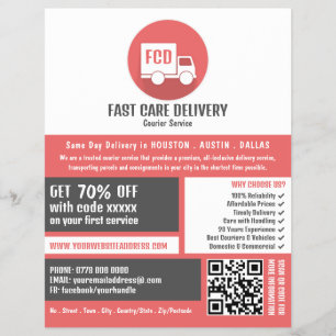 Courier Delivery Logo, Courier Service Advertising Flyer
