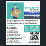 Courier Delivery Man, Courier Service Advertising Flyer<br><div class="desc">Courier Delivery Man,  Courier Service Advertising Flyer by The Business Card Store.</div>