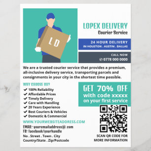 Courier Delivery Man, Courier Service Advertising Flyer