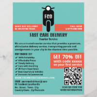 Courier Moped Logo, Courier Service Advertising