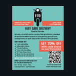 Courier Moped Logo, Courier Service Advertising Flyer<br><div class="desc">Courier Moped Logo,  Courier Service Advertising Flyer by The Business Card Store.</div>