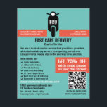 Courier Moped Logo, Courier Service Advertising Flyer<br><div class="desc">Courier Moped Logo,  Courier Service Advertising Flyer by The Business Card Store.</div>