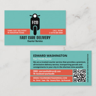 Courier Moped Logo, Courier Service Business Card