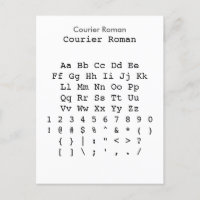 Courier Roman - Zazzle Font Sampler Sheet