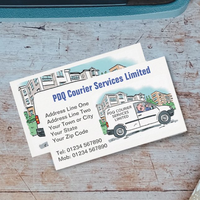 Courier Services with Name on Company Van Business Card (Creator Uploaded)