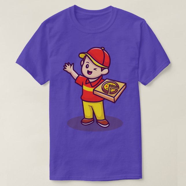 Courier With Pizza Box T-Shirt (Design Front)