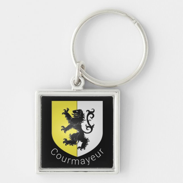 Courmayeur coat of arms, Val d'Aosta Key Ring (Front)