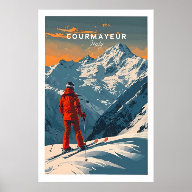 Courmayeur Ski Poster - Italy 1 (Front)